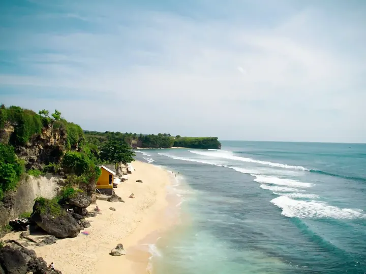 Balangan beach coastline seen from above, Bali